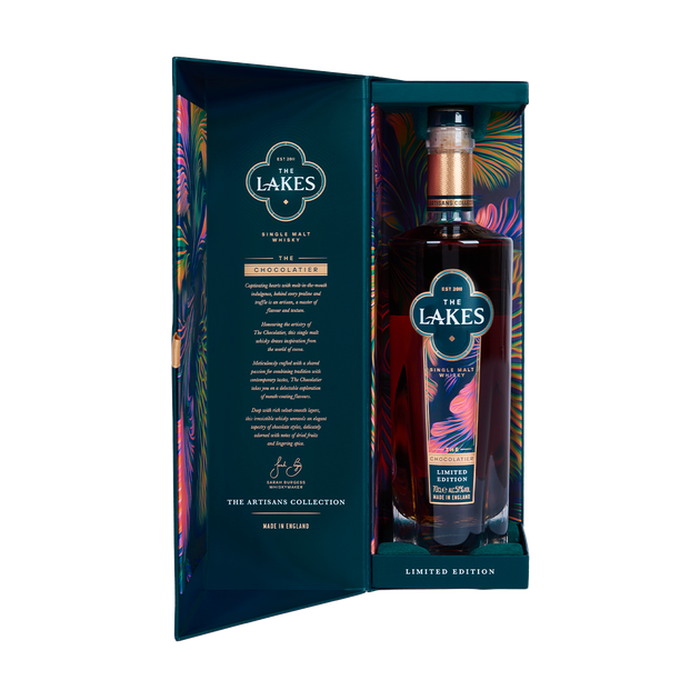 The Lakes Distillery Chocolatier Single Malt Whisky with open box